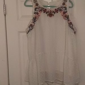 Sleeveless Blouse with colorful. Flower design